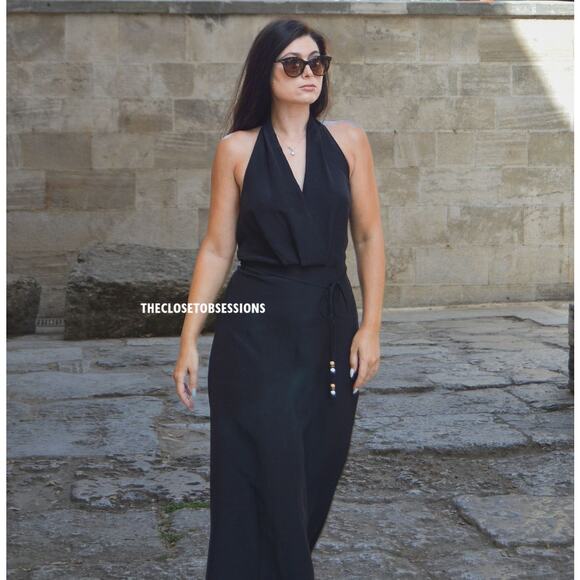 Zara Navy Halter Maxi Dress - Picture 3 of 16